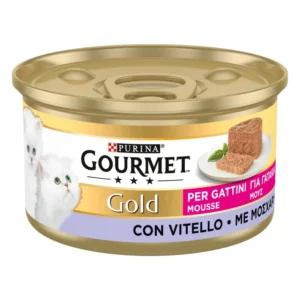 Comida Húmida para Gato Júnior Mousse Vitela Purina Gourmet Gold