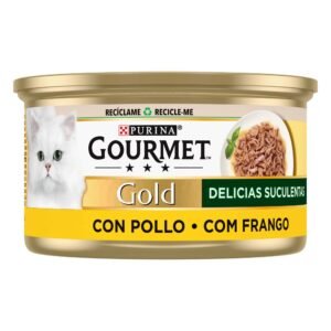 Comida Húmida para Gato Adulto Delícias Suculentas Frango Purina Gourmet Gold