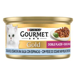 Comida Húmida para Gato Duplo Prazer com Peixe do Oceano num Molho com Espinafres